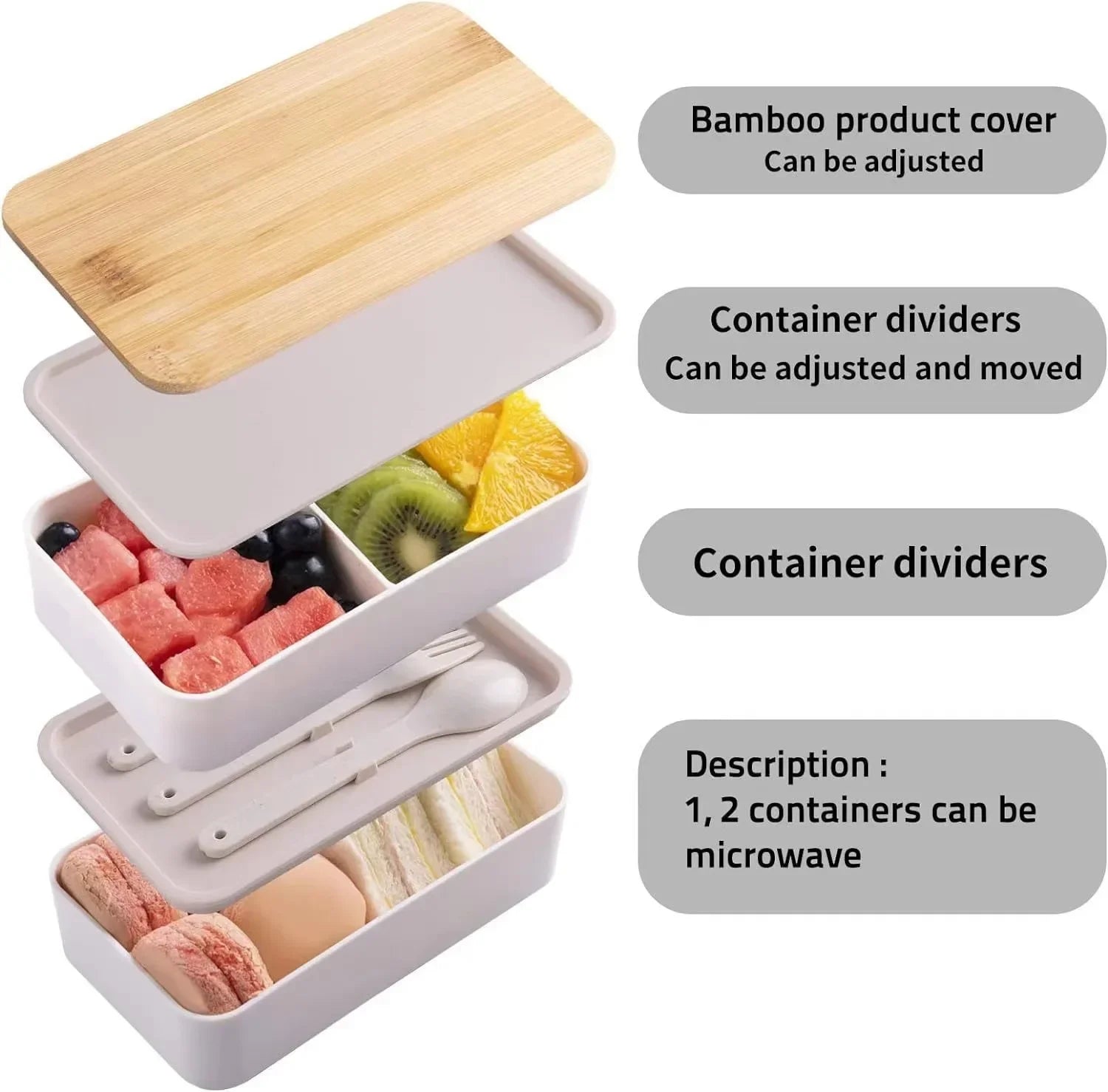 Boîte à lunch Bento empilable avec sac isotherme