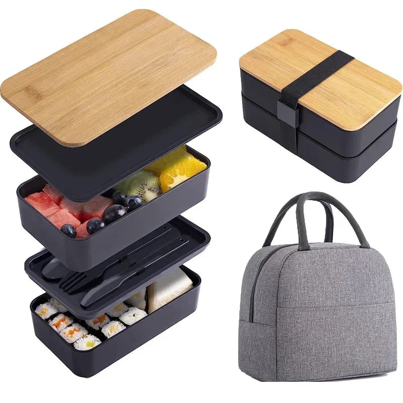 Boîte à lunch Bento empilable avec sac isotherme